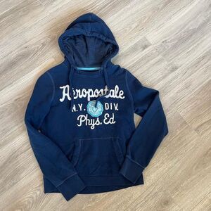 Aeropostale Vintage Y2K Women's L Navy and Blue Hoodie Skater Grunge 2000s